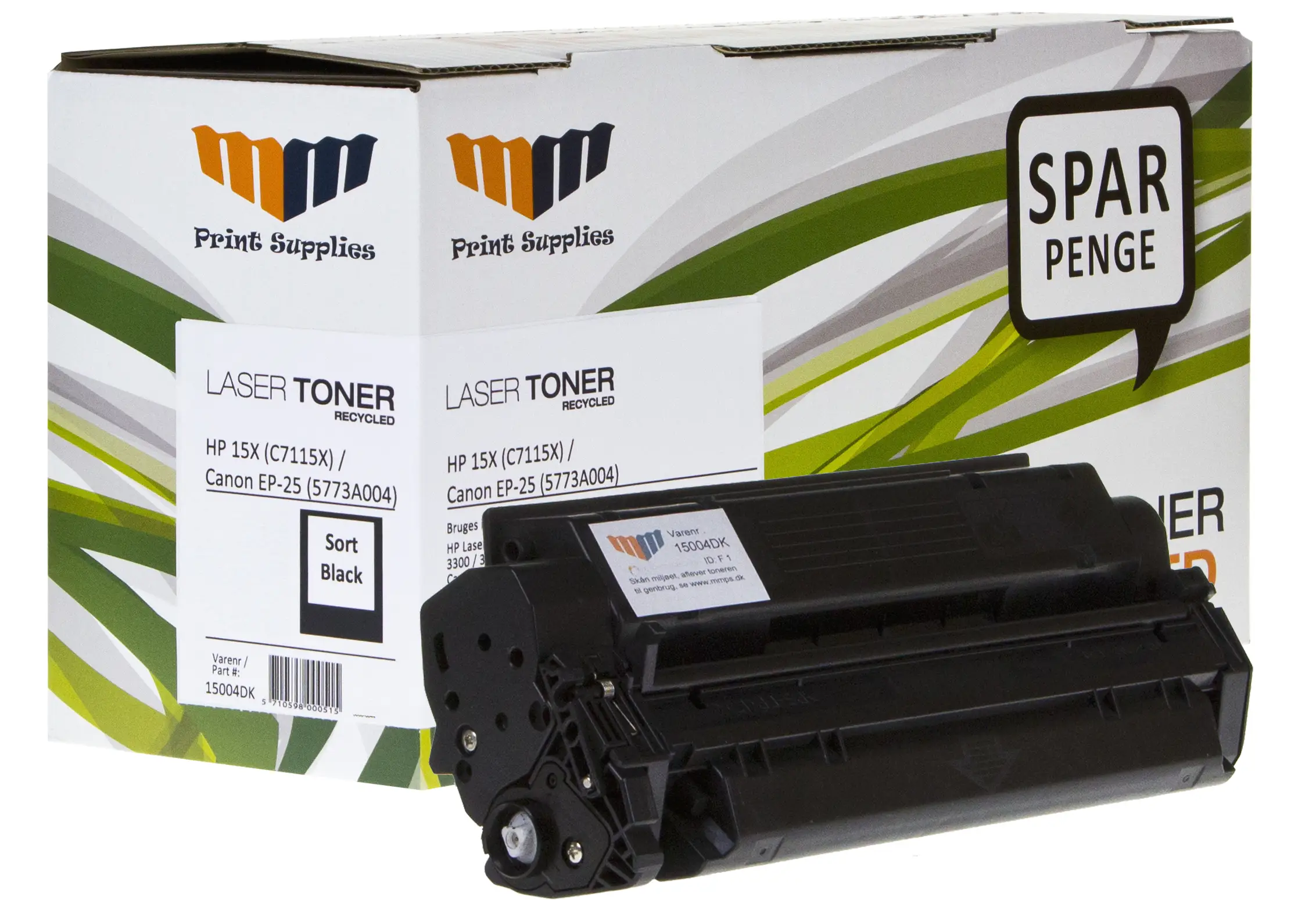 MM Black Laser Toner - HP 15X (C7115X) / Canon EP25 (5773A004) - For HP LaserJet / Canon LBP 15004DK