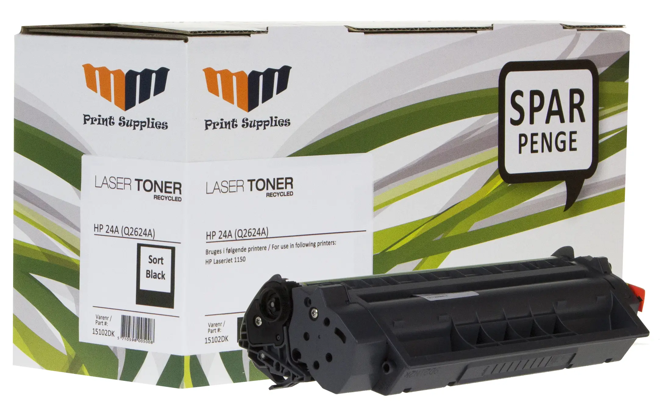 MM Black Laser Toner - HP 24A (Q2624A) - For HP LaserJet 15102DK