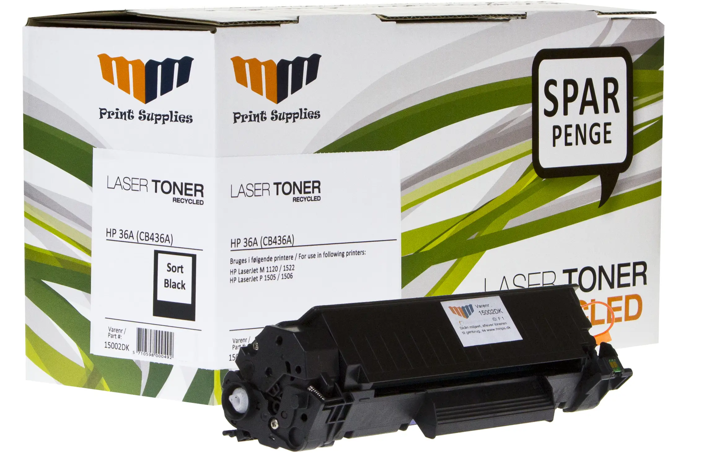 MM Black Laser Toner - HP 36A (CB436A) - For HP LaserJet 15002DK
