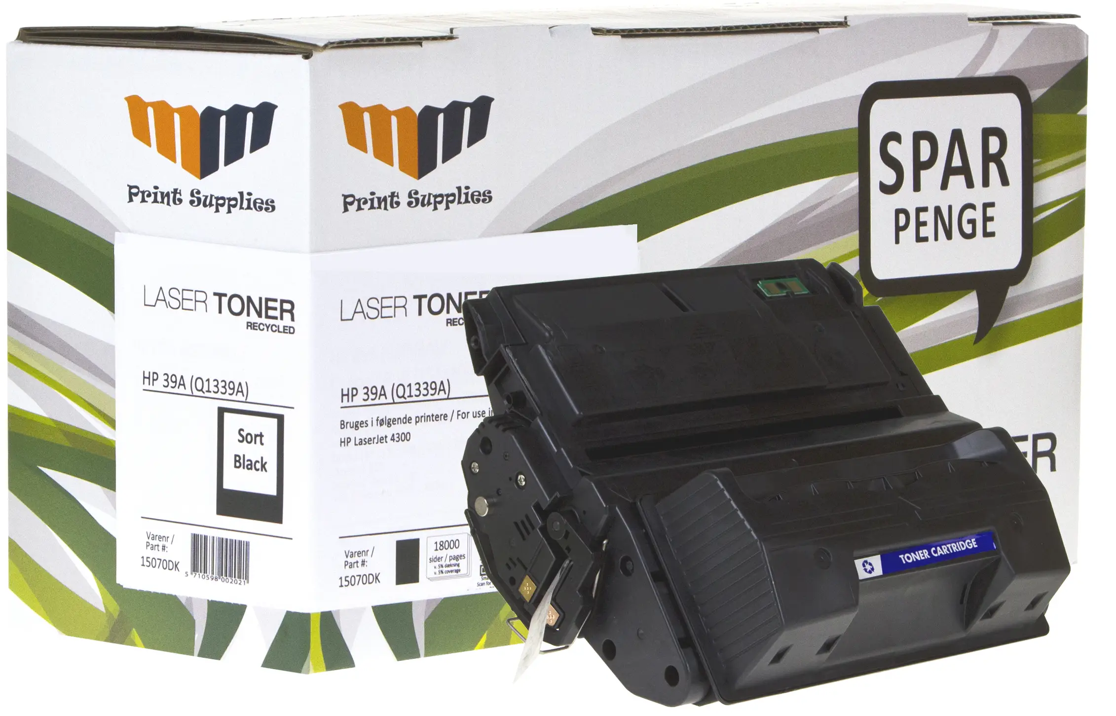 MM Black Laser Toner - HP 39A (Q1339A) - For HP LaserJet 15070DK