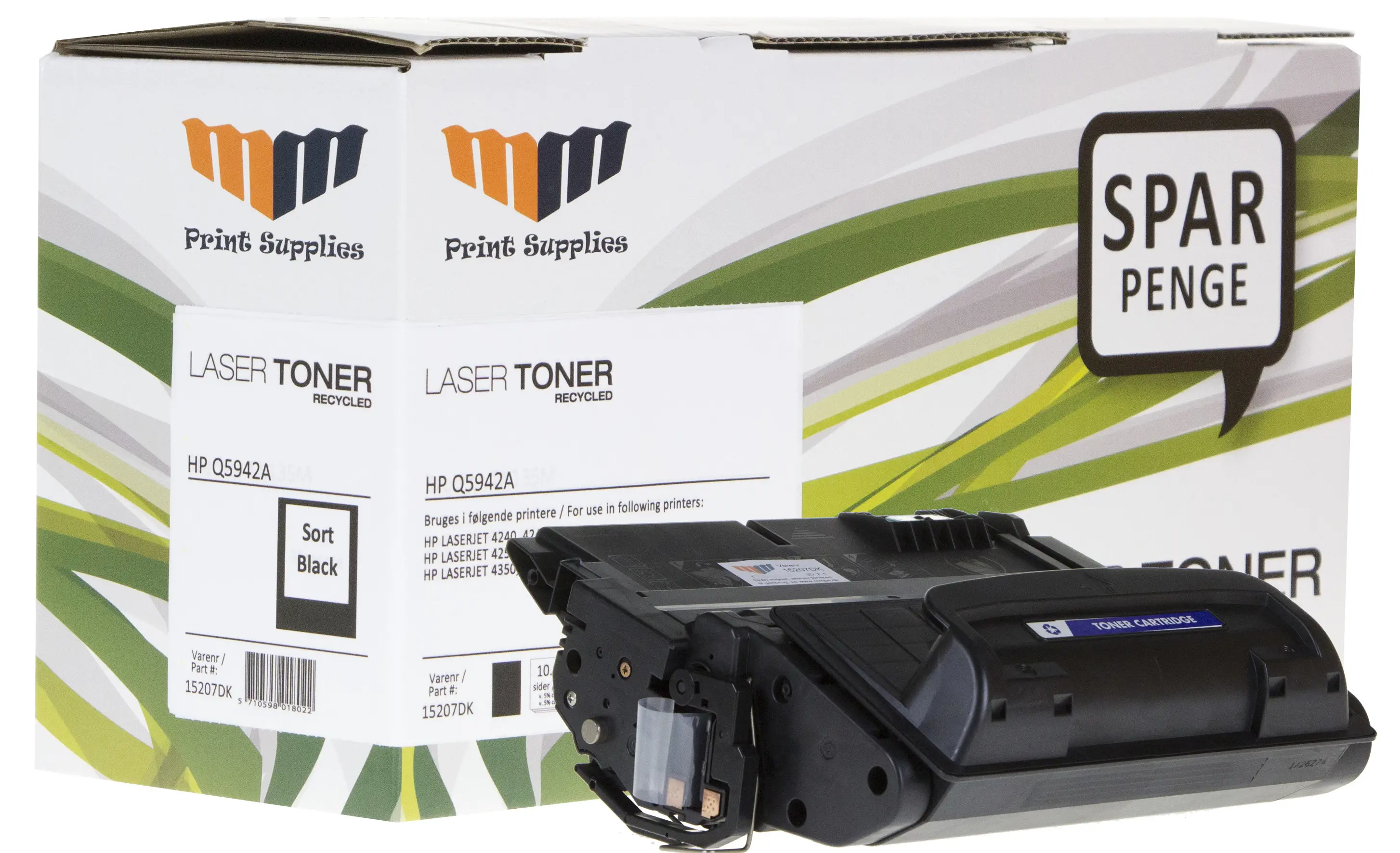 MM Black Laser Toner - HP 42A (Q5942A) - For HP LaserJet 4250-4350 15207DK