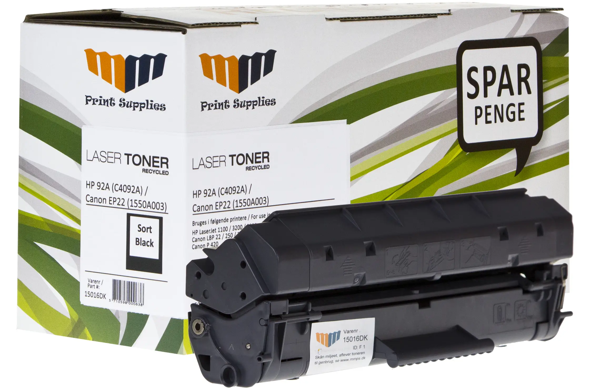 MM Black Laser Toner - HP 92A (C4092A) / Canon EP22 (1550A003) - For HP LaserJet / Canon LBP 15016DK