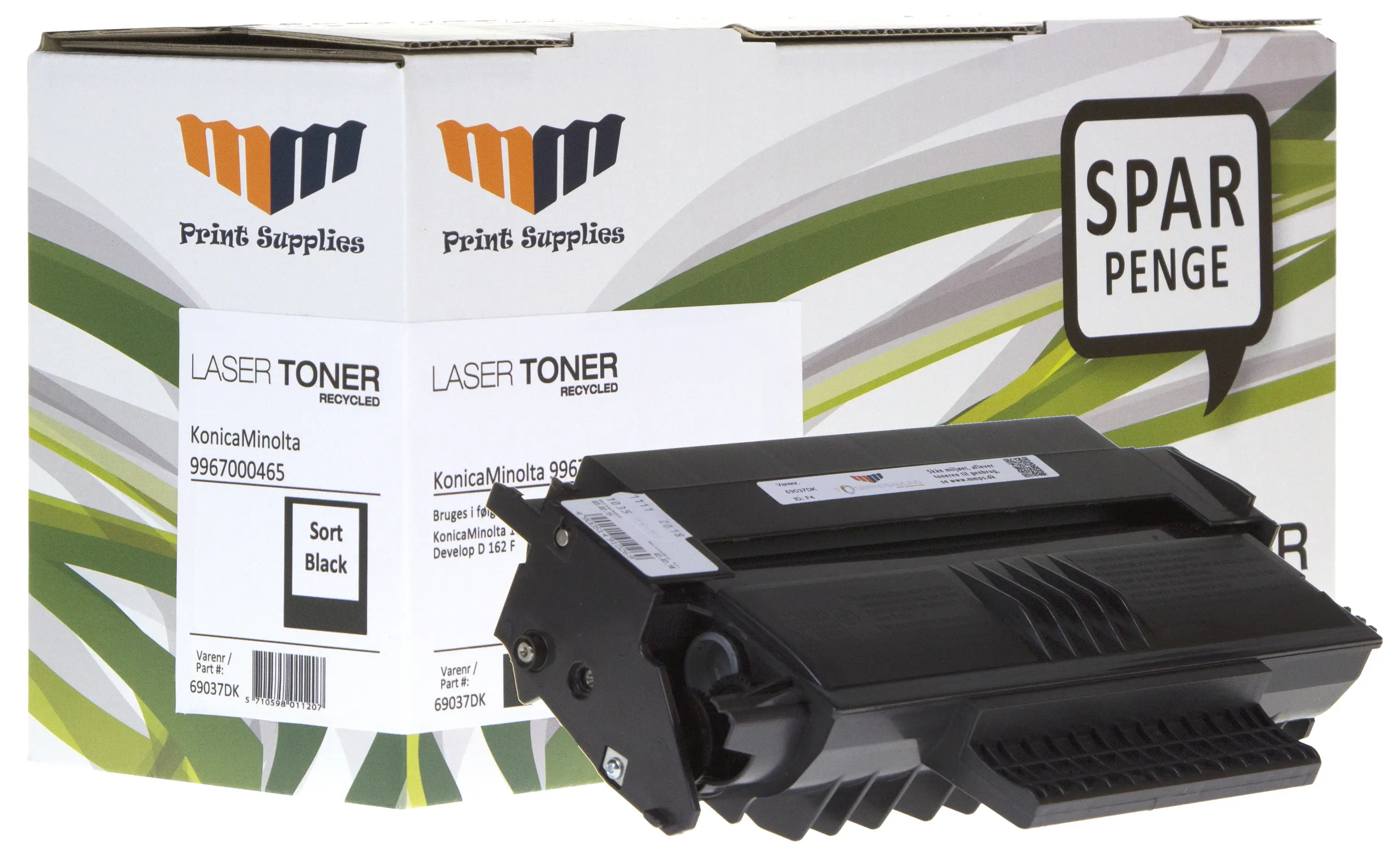 MM Black Laser Toner - KonicaMinolta 9967000465 - For KonicaMinolta 1600 F / Develop D162F 69037DK