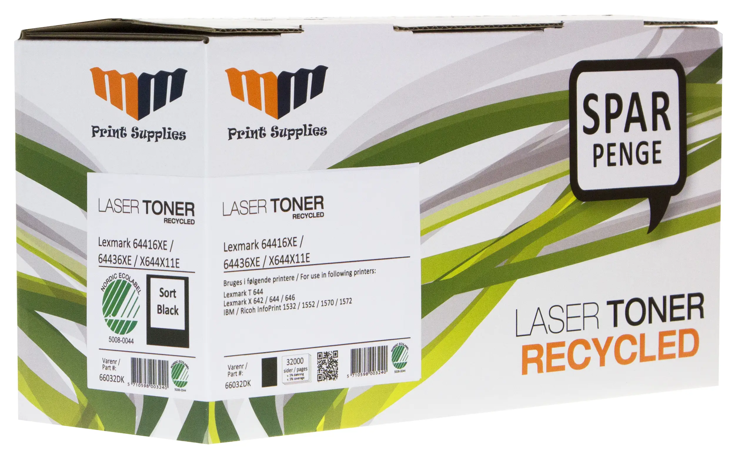 MM Black Laser Toner - Lexmark 64416XE / 64436XE / X644X11E - For Lexmark T 644 / X 64x / InfoPrint 15xx series 66032DK
