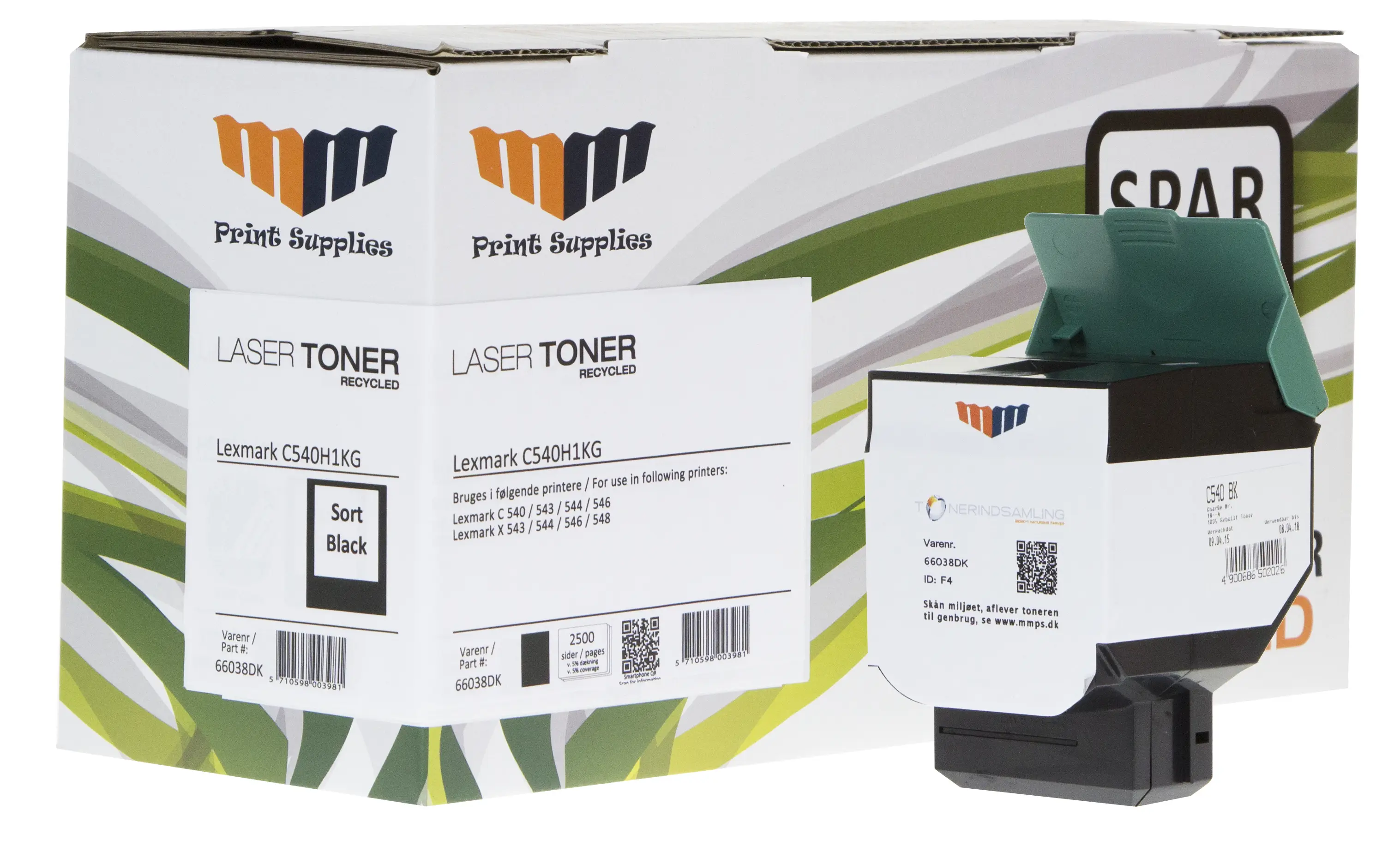 MM Black Laser Toner - Lexmark C540H1KG - For Lexmark C 540 / 543 / 544 / 546 / X 543 / 544 / 546 / 548 66038DK