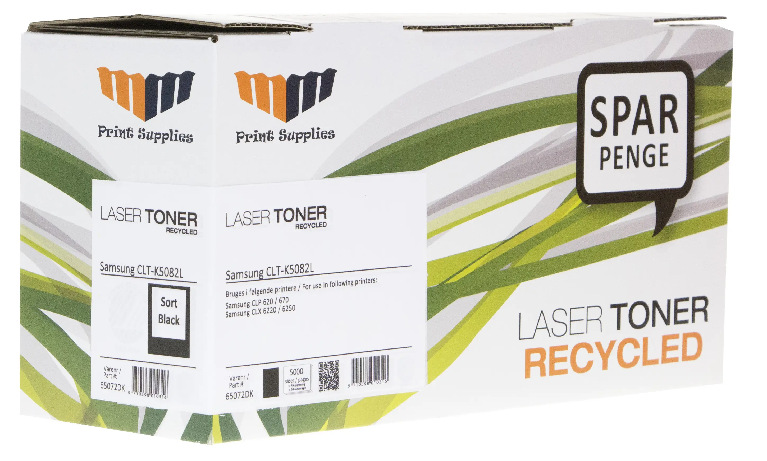 MM Black Laser Toner - Samsung CLT-K5082L - For Samsung CLP 6x0 / CLX 62x0 series 65072DK