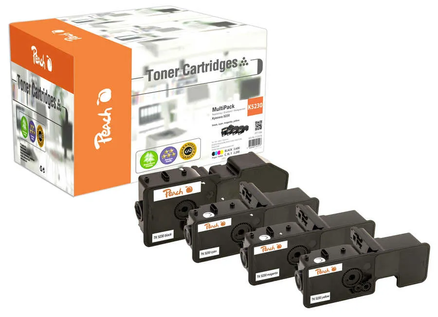 Peach 112418 toner kartuşu 1 adet Uyumlu Siyah, Cam Göbeği, Macenta, Sarı