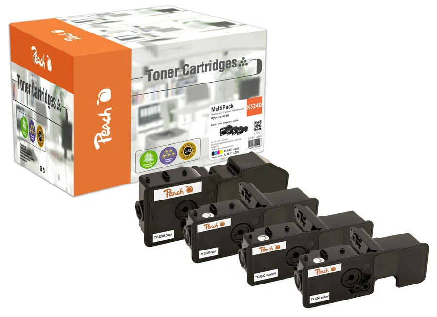 Peach PT1163 toner kartuşu 4 adet Uyumlu Siyah, Cam Göbeği, Macenta, Sarı