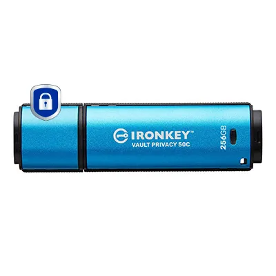 Kingston Technology USB-C IronKey Vault Privacy 50C AES-256 Encrypted, FIPS 197 IKVP50C/256GB