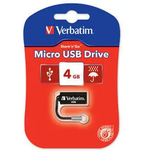 Verbatim Micro USB Drive 4GB - Black 44048