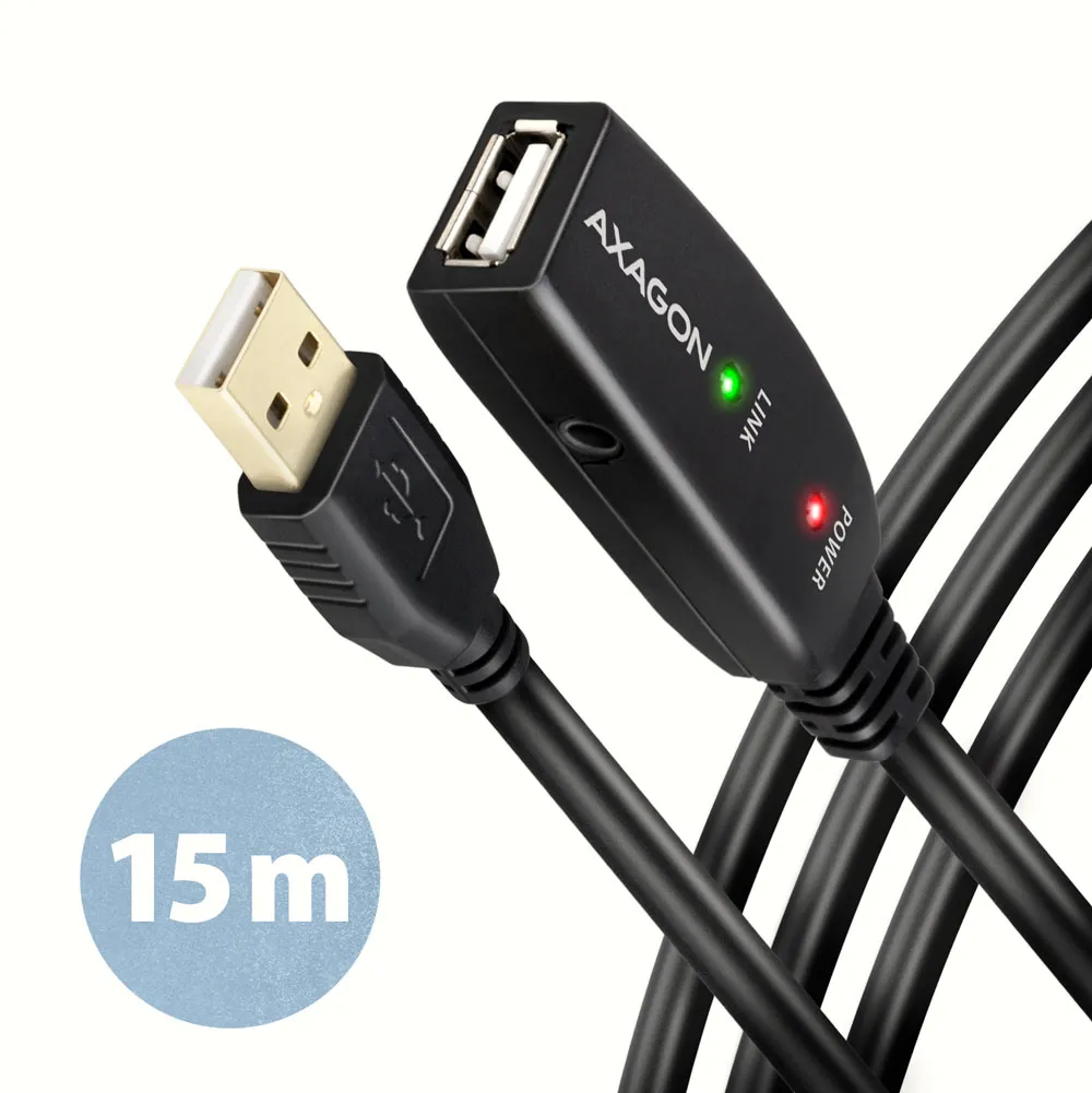 Axagon ADR-215 USB 2.0 A-M -> A-F active extension/repeater cable 15m - Kabel - Digital/Daten