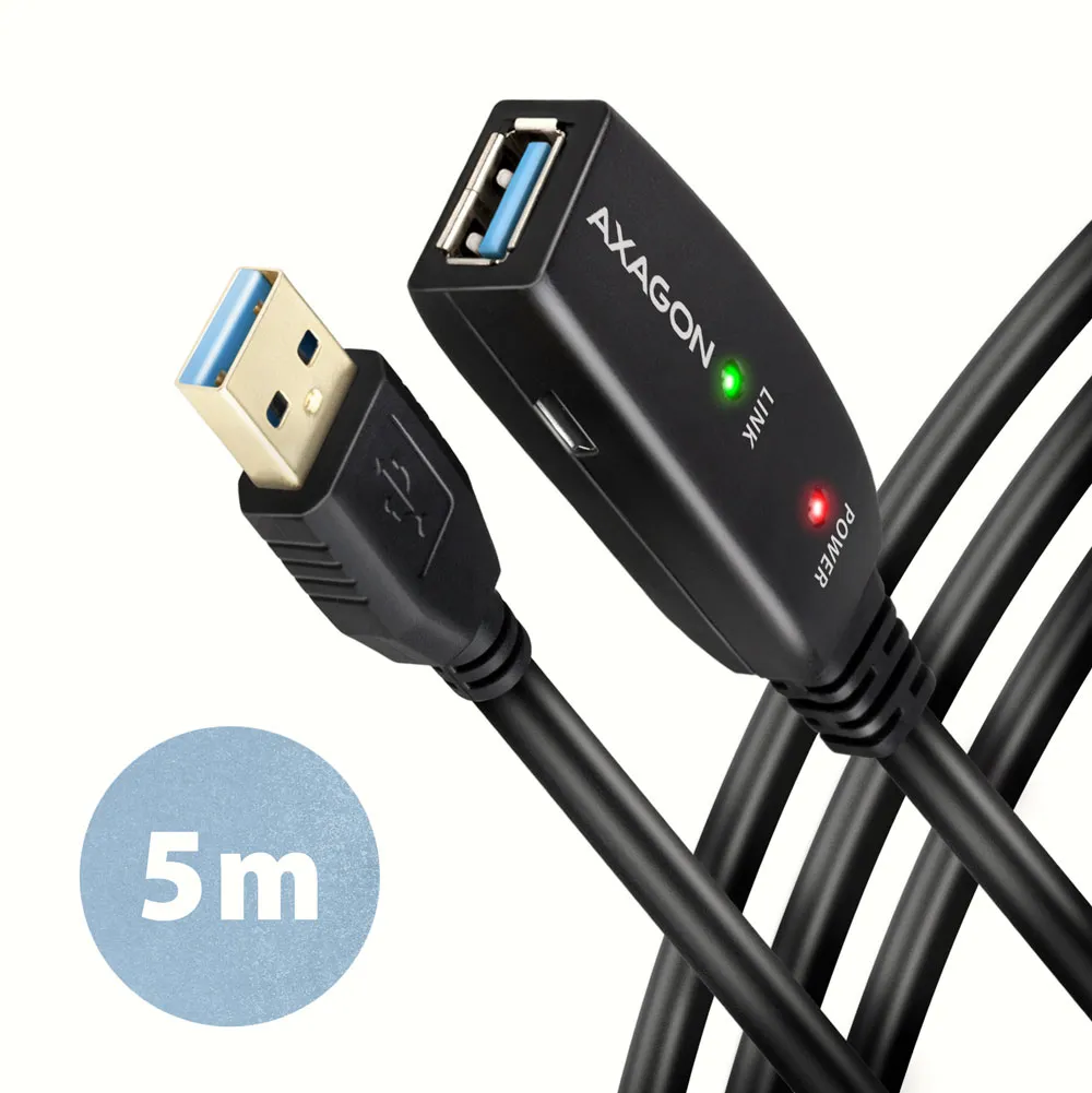 Axagon ADR-305 USB 3.2 Gen 1 A-M -> A-F active extension/repeater cable 5m - Kabel - Digital/Daten