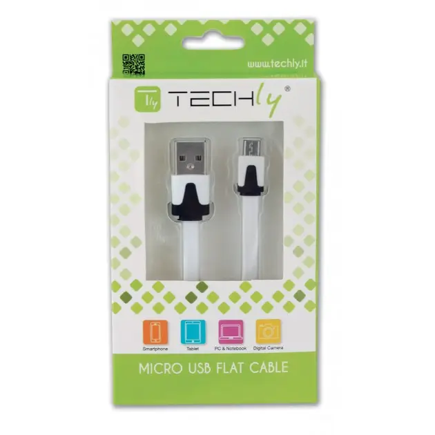 Techly 1m USB A/MicroUSB B ICOC MUSB-A-FLW