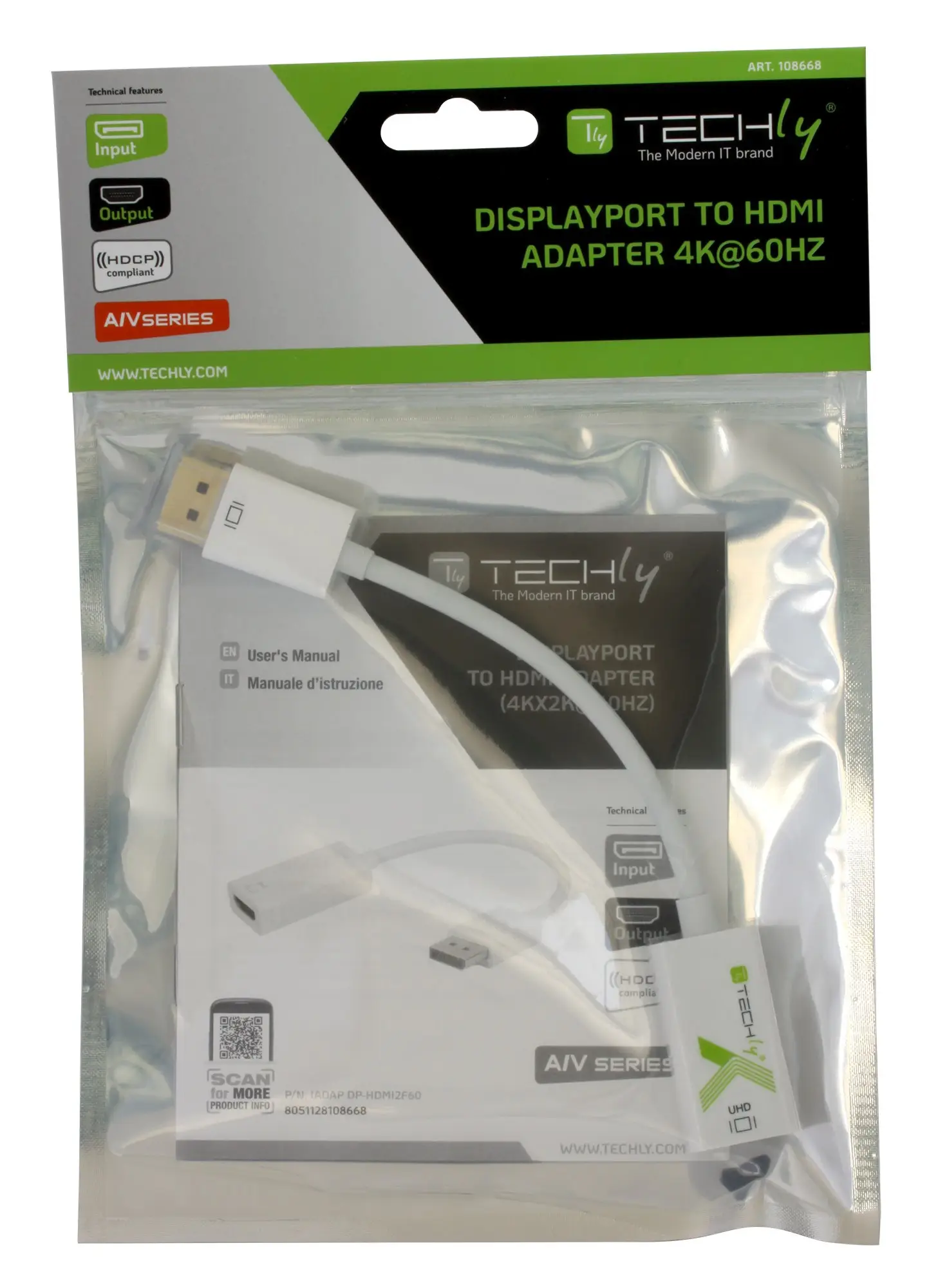 Techly IADAP-DP-HDMI2F60