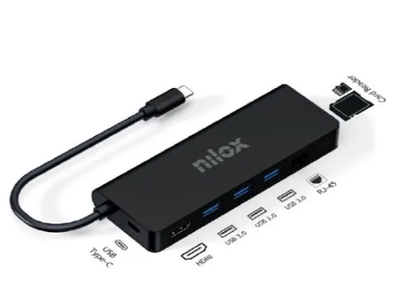 Nilox DOCK USB-C 8 IN 1 HDMI 4K NXDSUSBC04
