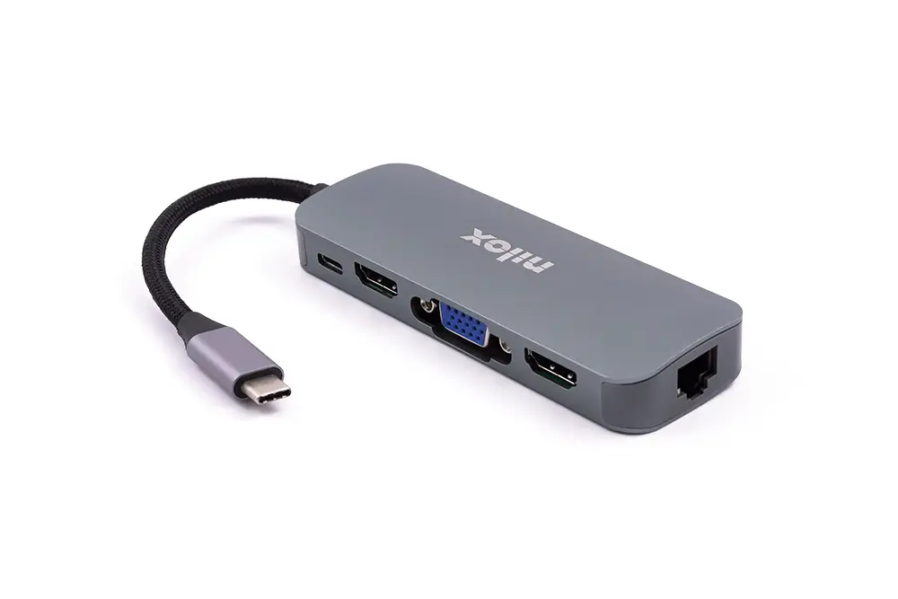 Nilox DOCKING STAT HDMI VGA PD ETH 3USB NXDSUSBC03