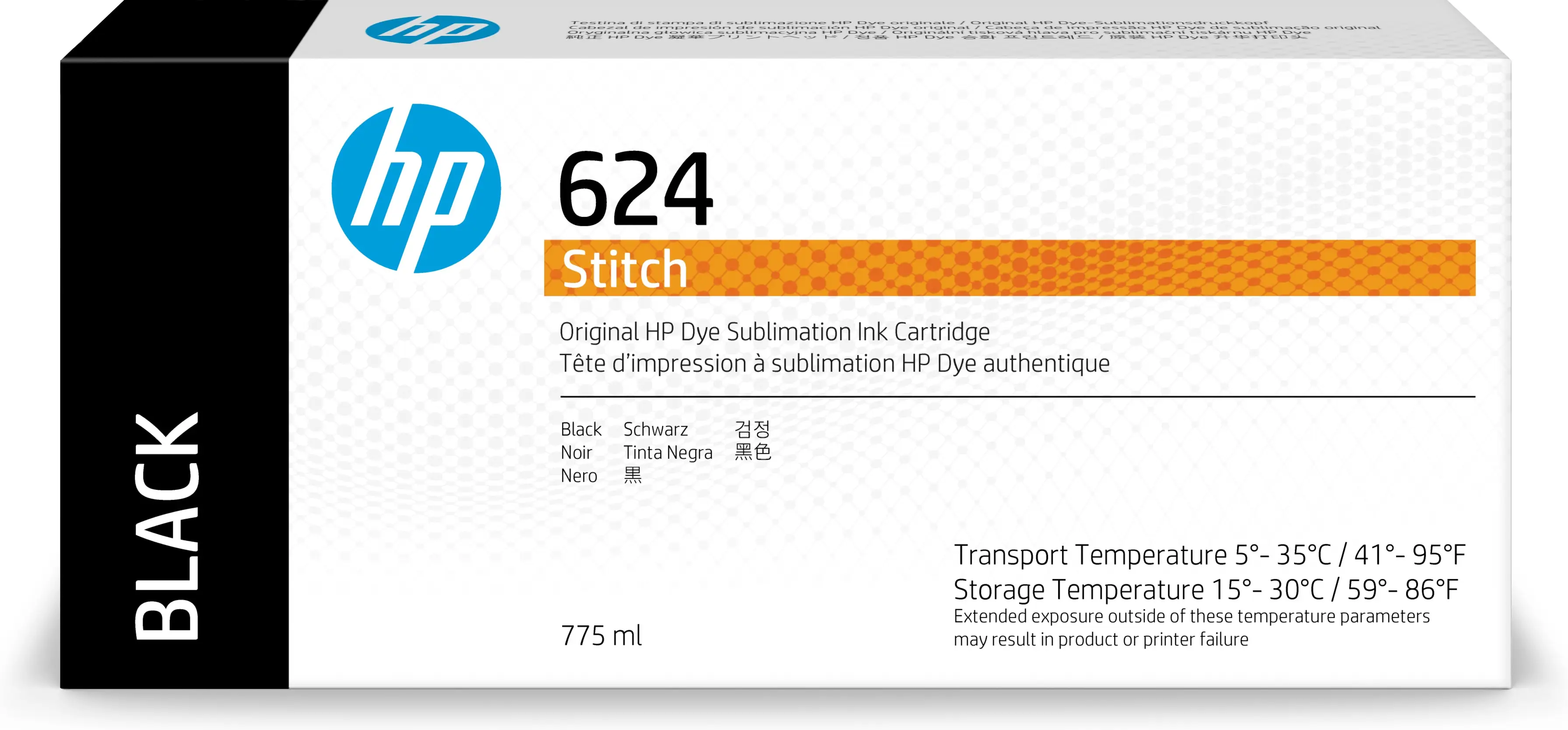 HP 624 775 ml Siyah Stitch Boya Uçunmalı Baskı Kartuşu 2LL53A