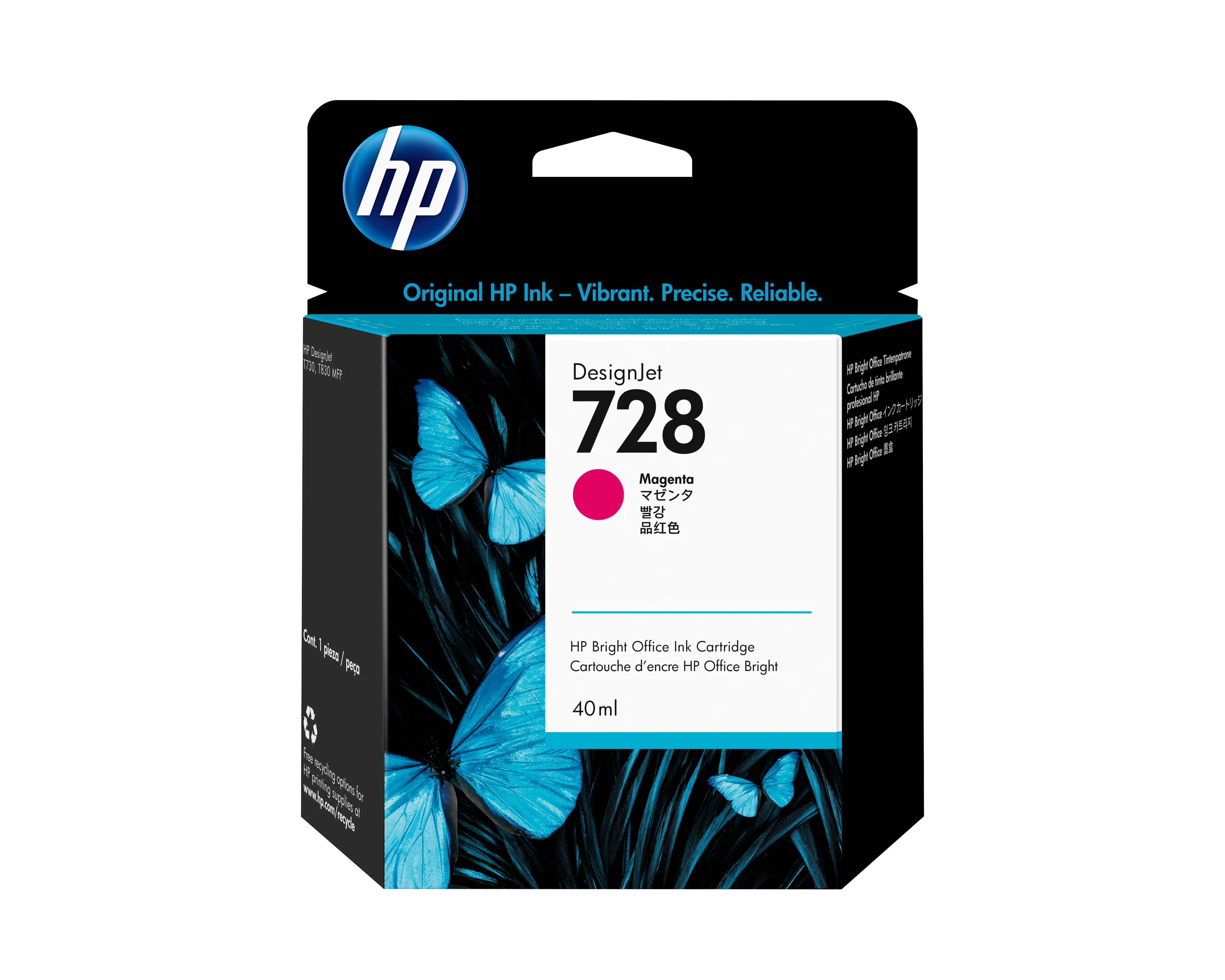 HP 728 40 ml Macenta DesignJet Mürekkep Kartuşu F9J62A