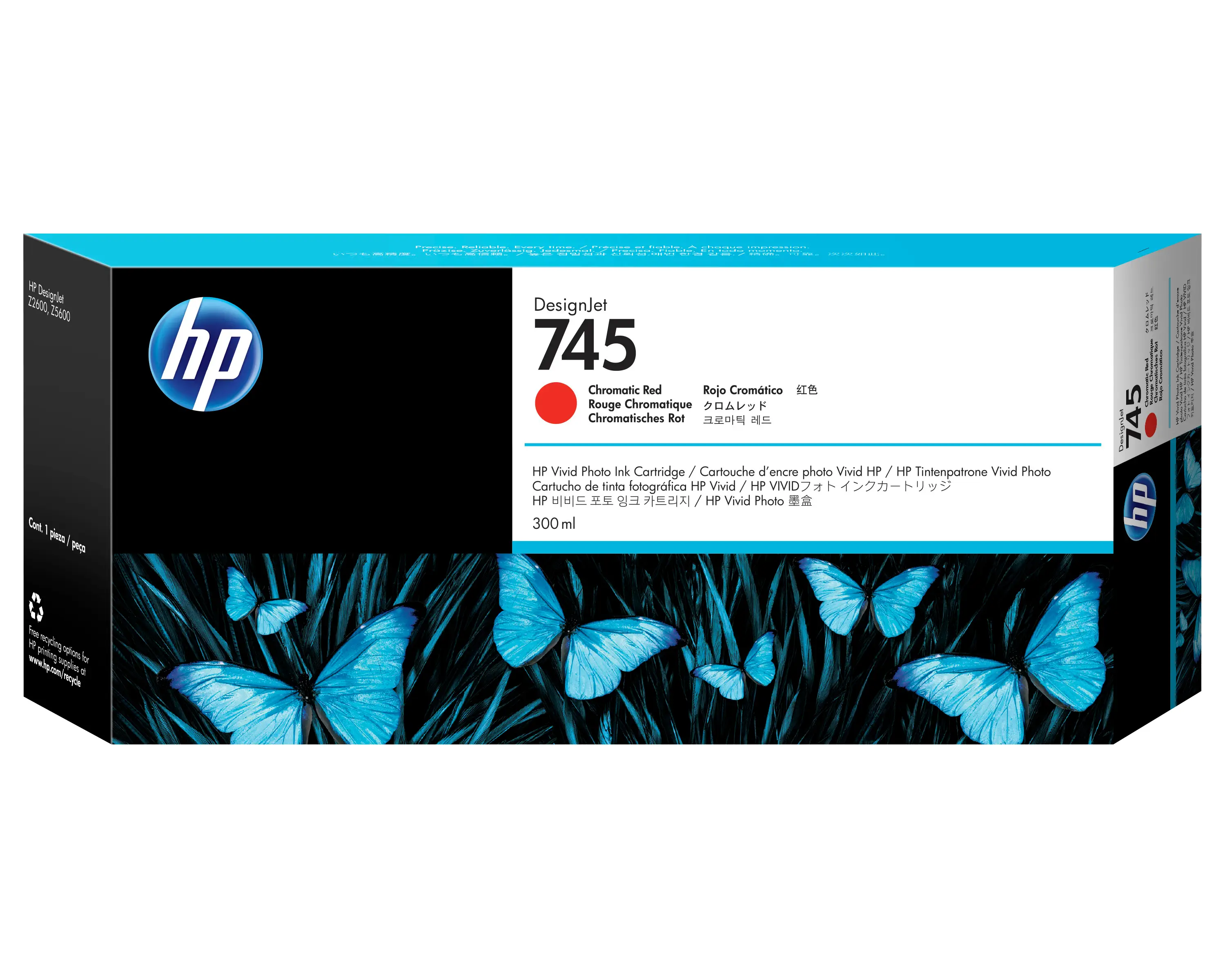 HP 745 300 ml DesignJet Kromatik Kırmızı Mürekkep Kartuşu F9K06A
