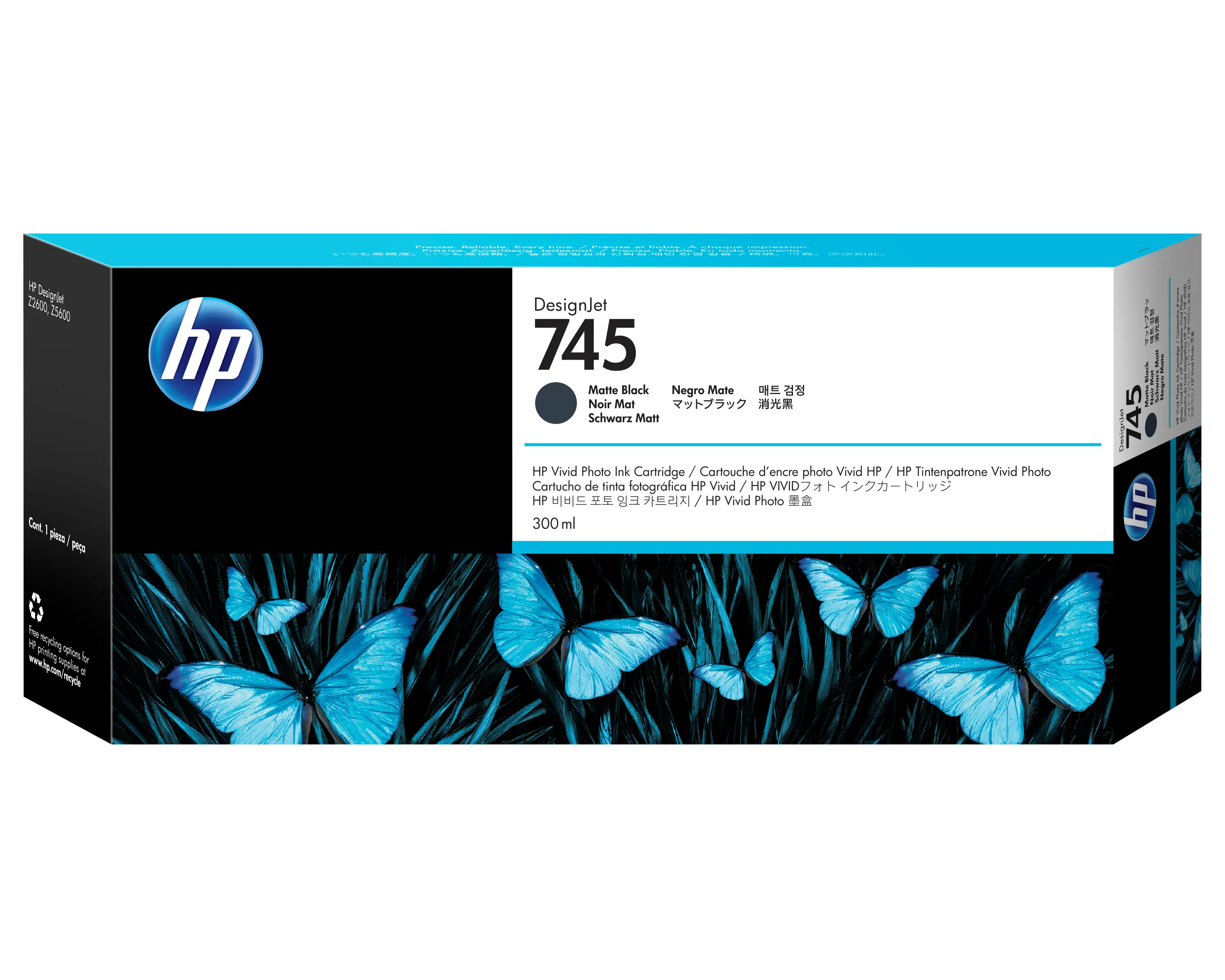 HP 745 300 ml DesignJet Mat Siyah Mürekkep Kartuşu F9K05A