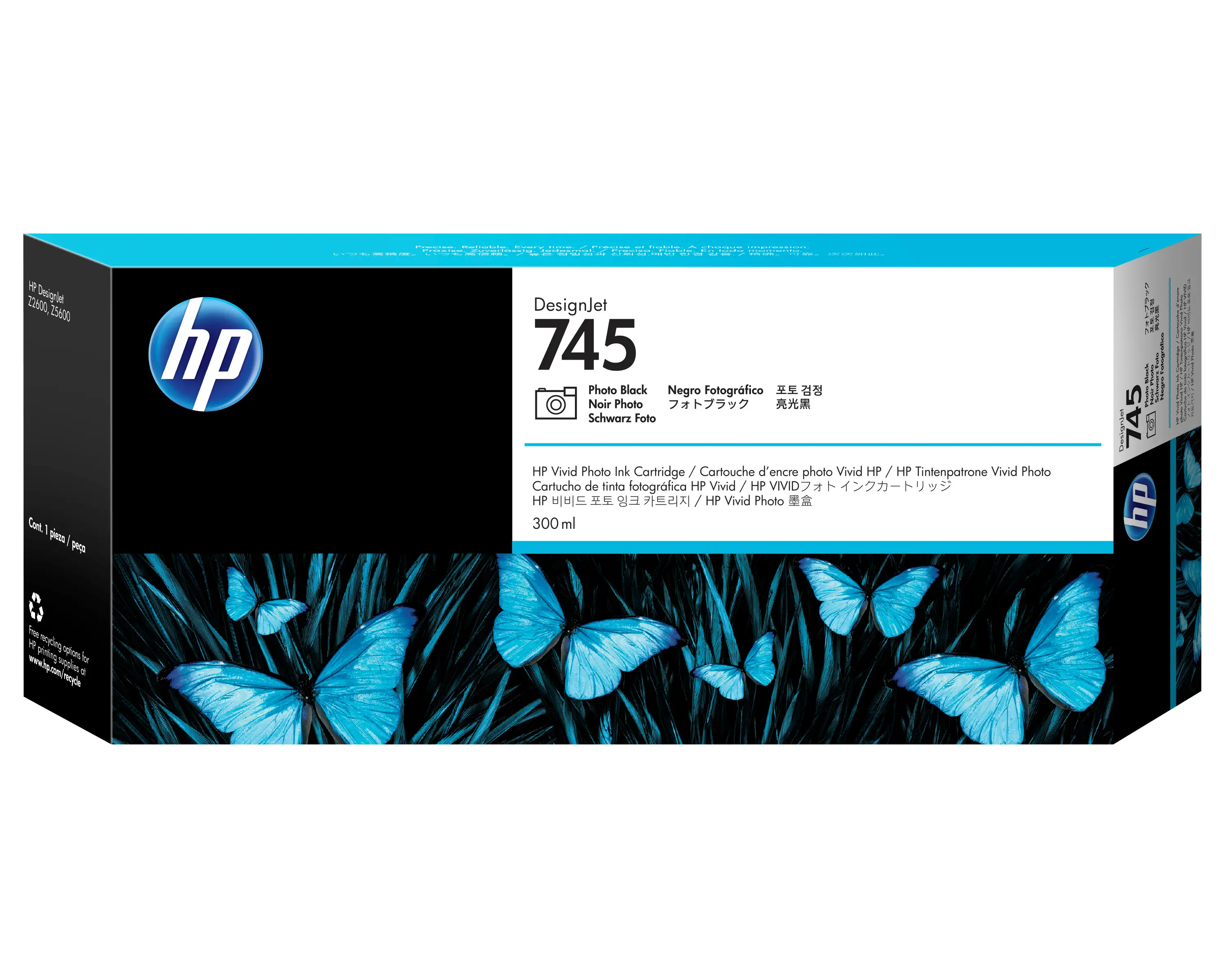 HP 745 300 ml DesignJet Fotoğraf Siyahı Mürekkep Kartuşu F9K04A