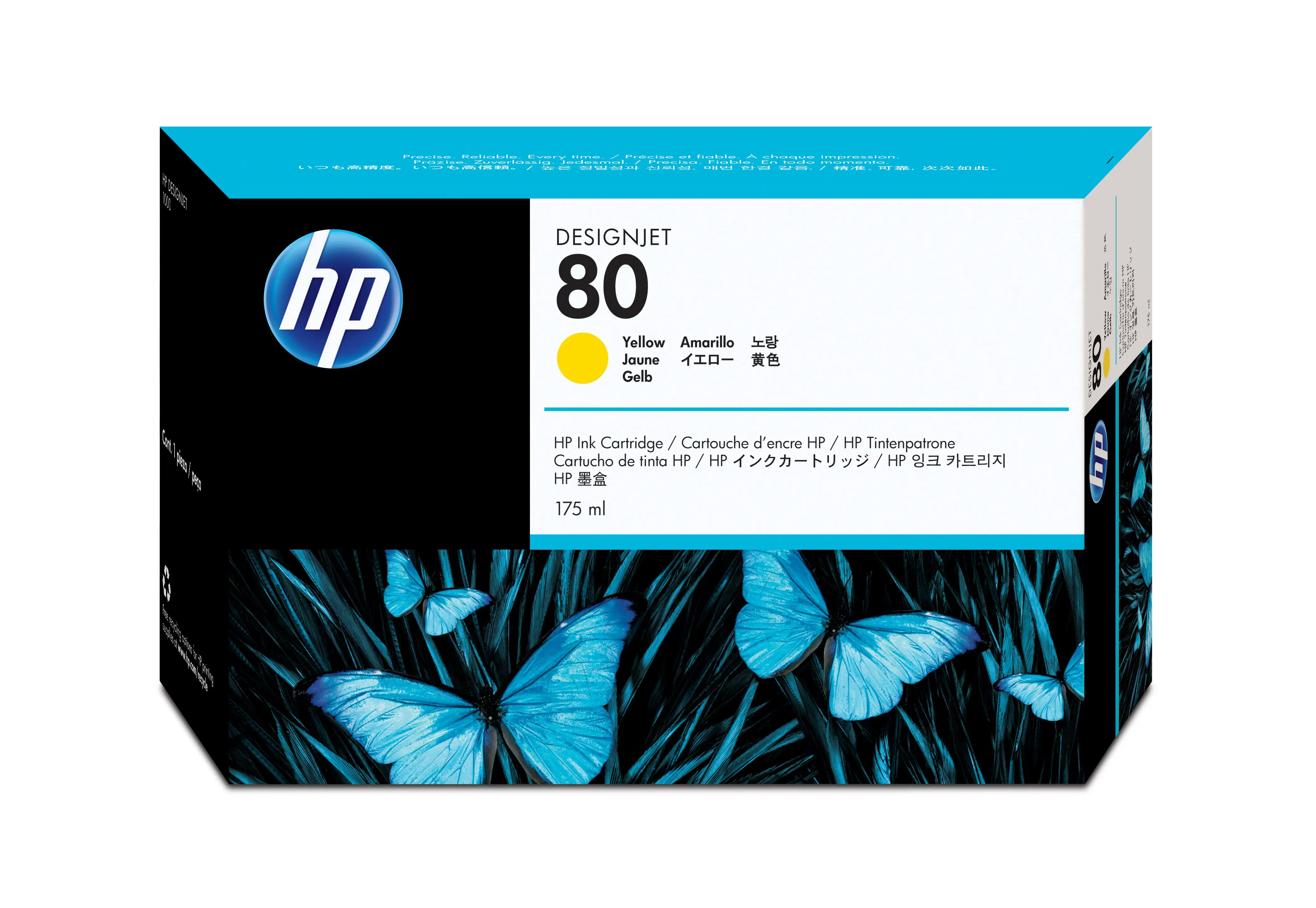 HP 80 175-ml Yellow DesignJet Ink Cartridge C4873A