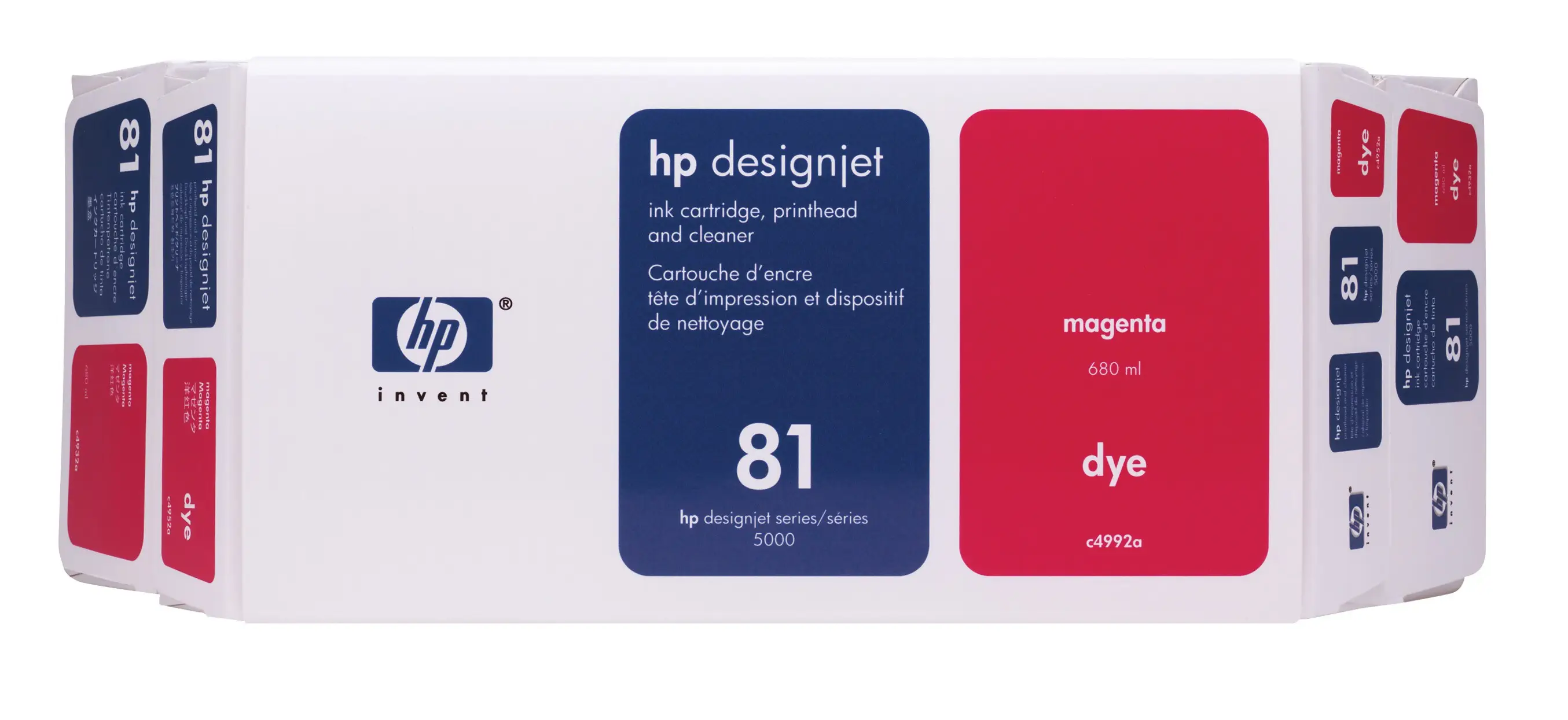 HP 81 Value Pack 680-ml Magenta DesignJet Dye Ink Cartridge and Printhead C4992A