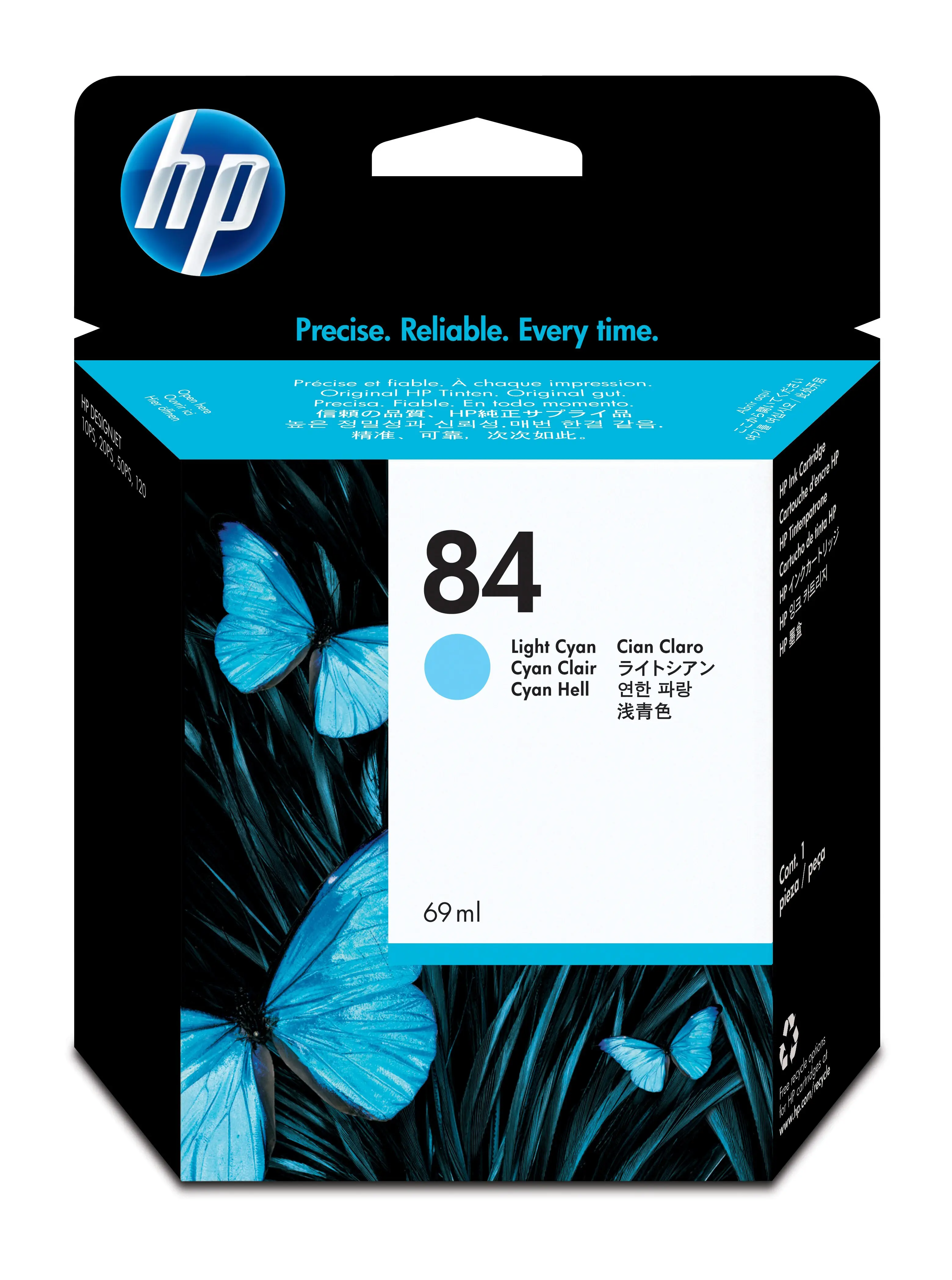 HP 84 69-ml Light Cyan DesignJet Ink Cartridge C5017A