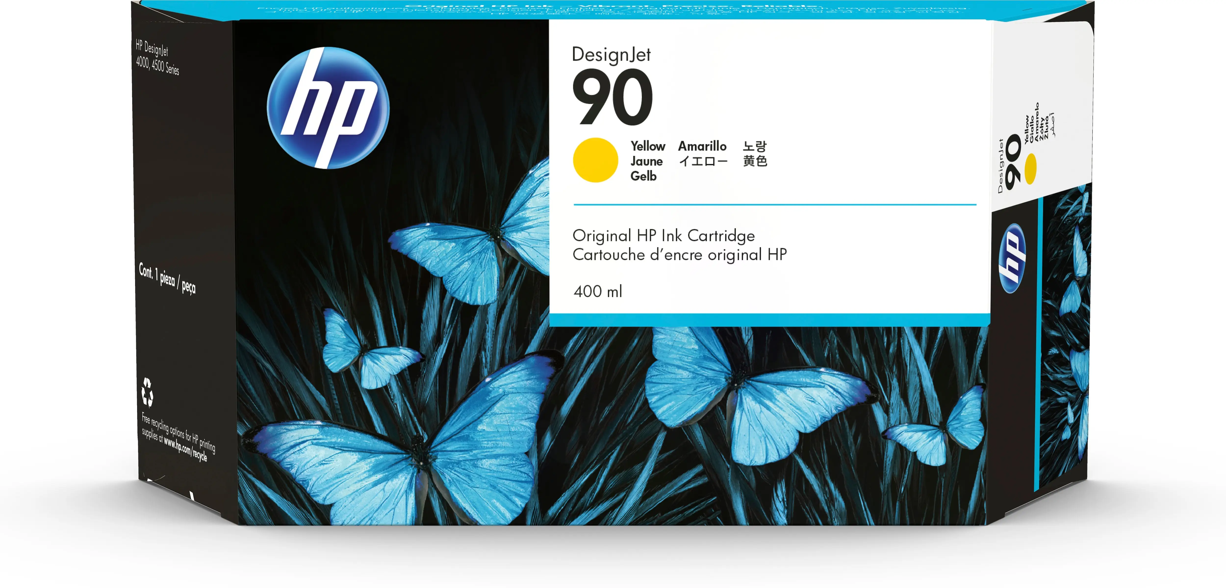 HP 90 3-pack 400-ml Yellow DesignJet Ink Cartridges C5085A