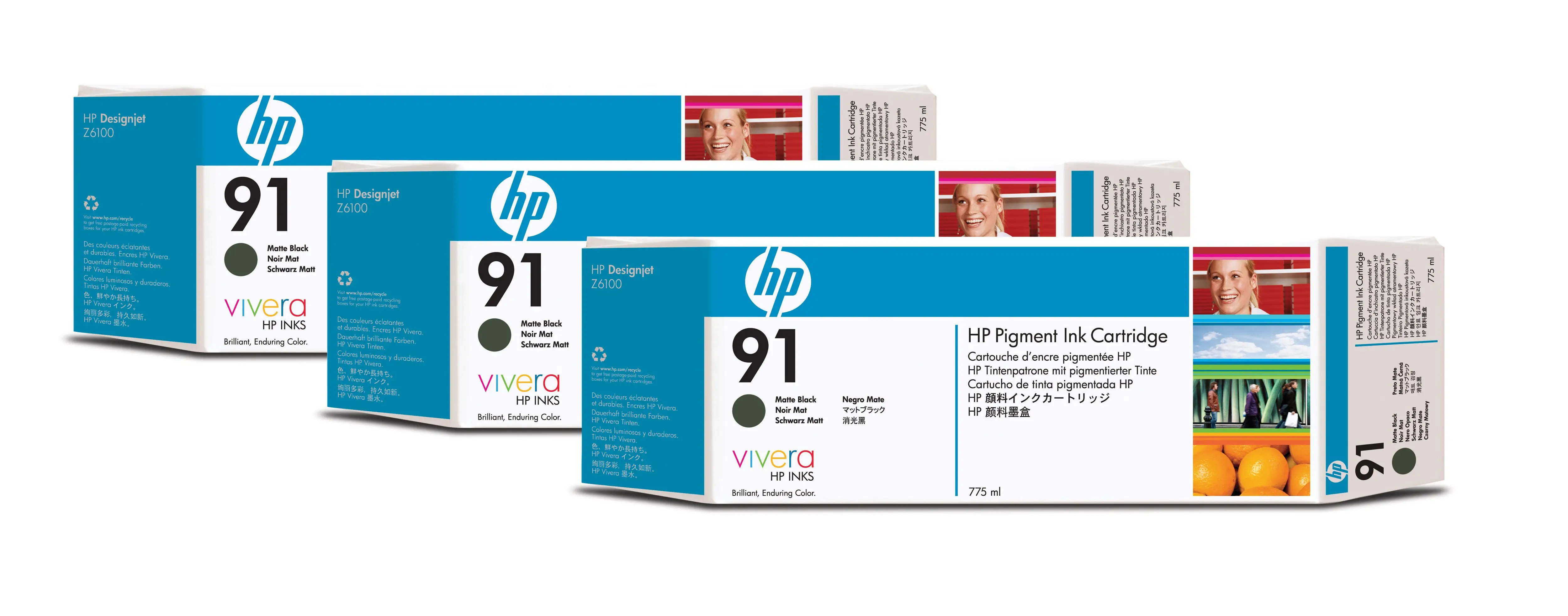HP 91 3-pack 775-ml Matte Black DesignJet Pigment Ink Cartridges C9480A