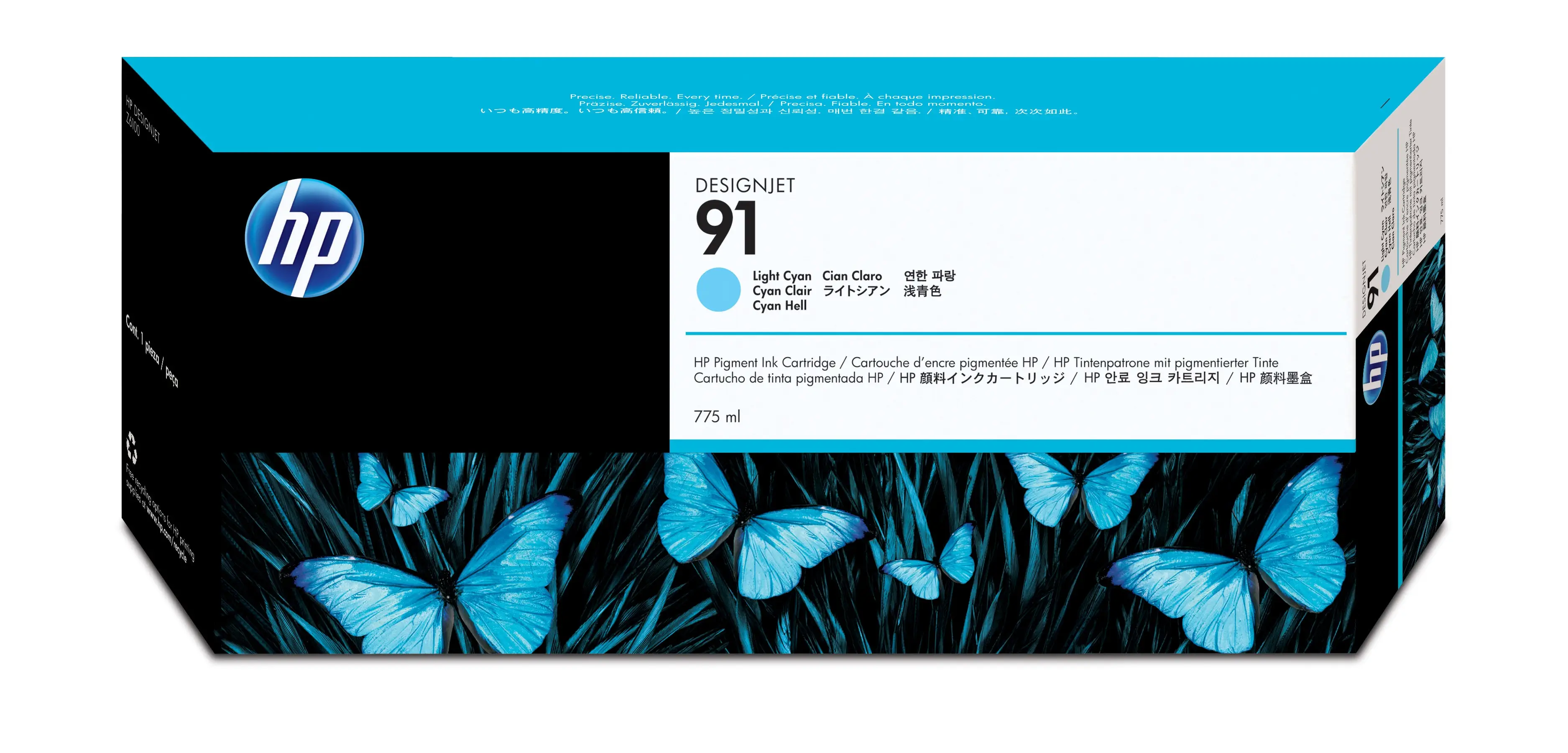 HP 91 775 ml Açık Camgöbeği DesignJet Pigment Mürekkep Kartuşu C9470A