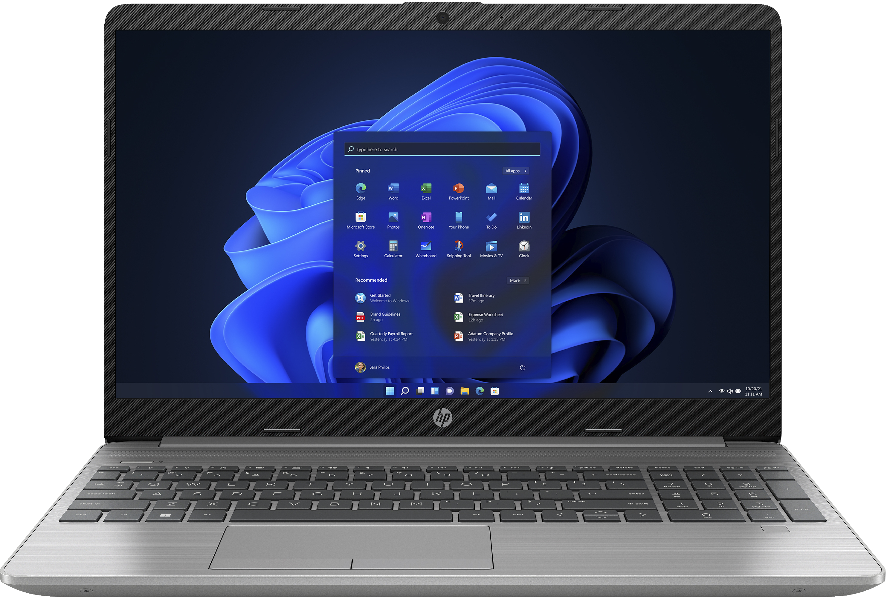 HP AMD Ryzen™ 3 5425U Laptop 39,6 cm (15.6") Full HD kalitesi DDR4-SDRAM SSD Wi-Fi 5 (802.11ac) FreeDOS Gümüş 969K4ET